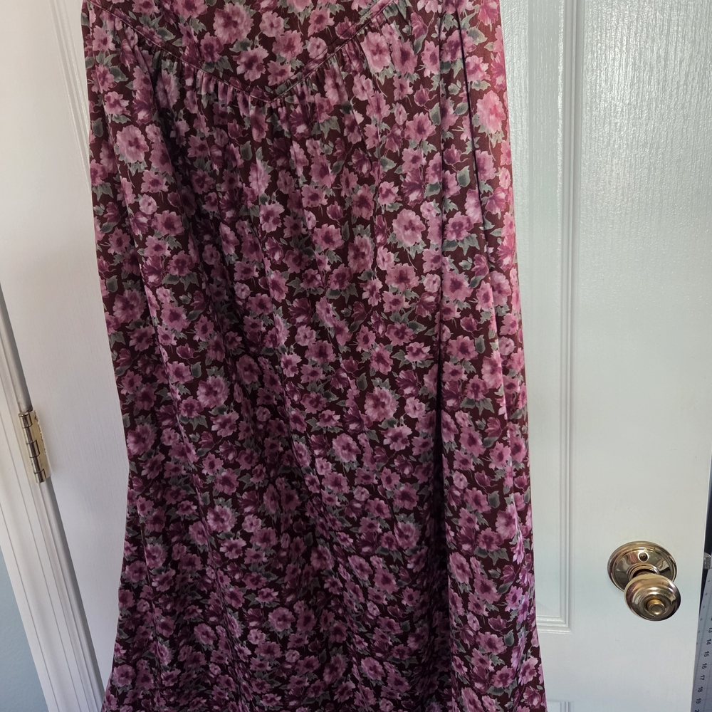 Doe & Rae Floral Purple Maxi Skirt